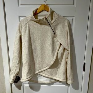 Athleta cozy karma asymmetric pullover sweatshirt sweater